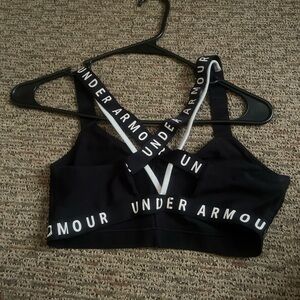 Under Armour Black Sports Bra with White Straps